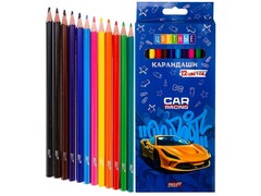 78708 [КЦ-2620]Карандаши цветные 12цв. «СУПЕРКАР» КЦ-2620