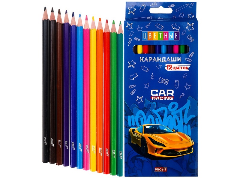 Карандаши цветные 12цв. «СУПЕРКАР» КЦ-2620