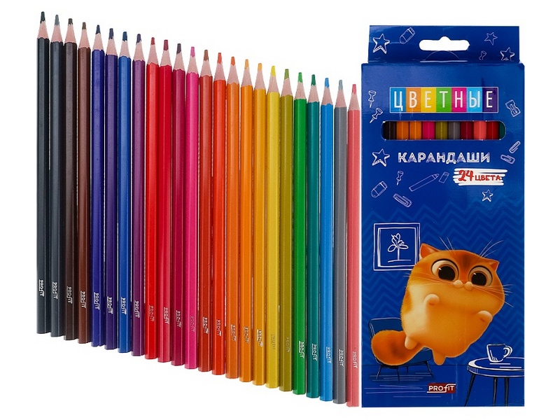 Карандаши цветные 24цв. «КОТЕНОК МЯУ» КЦ-2631