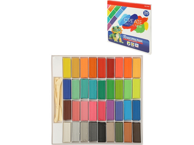 Пластилин классический 36 цветов ПЛ-0128