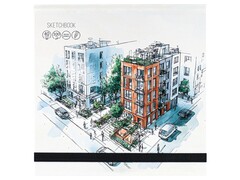 Скетчбук 200х200мм 40л «АРХИТЕКТУРНЫЙ ЭСКИЗ» (7БЦ, мат. лам.)