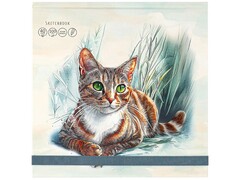 Скетчбук 200х200мм 40л «КОШАЧИЙ ПОРТРЕТ» (7БЦ, мат. лам.)