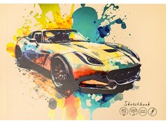 Скетчбук А5 40л «АВТО В КРАСКАХ - 1» (отрыв. блок)