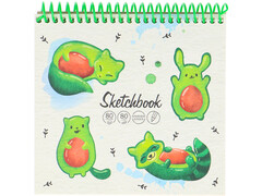 Скетчбук А6 80л «АВОКАДНЫЙ БУМ» (спираль, мат. лам.)