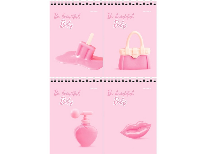 БЛОКНОТ А6 40л клетка «BE BEAUTIFUL» (гребень, офсет)