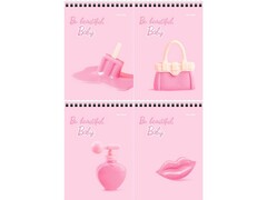 БЛОКНОТ А6 40л клетка «BE BEAUTIFUL» (гребень, офсет)