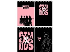 БЛОКНОТ А6 40л клетка «K-POP IDOLS» (гребень, офсет)