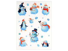 Блокнот А6 40л клетка «СНЕГОВИКИ» (скрепка, офсет)