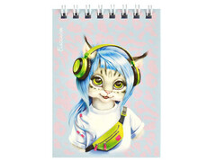 Блокнот А7 40 л клетка «ТЕХНО КРОШКИ» (гребень, офсет)