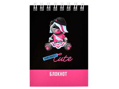 Блокнот А7 40 л клетка «СТИЛЬНЫЙ МИШКА» (гребень, офсет)