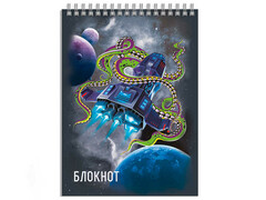 78861 [64397]Блокнот А7 40л клетка «КОСМОС» (гребень, офсет)