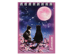 Блокнот А7 40л клетка «ВЛЮБЛЁННЫЕ КОТЫ» (гребень, офсет)