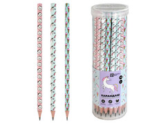 Карандаш ч/г заточенный с ластиком «ПАСТЕЛЬНЫЙ МИКС» (HB, круглый) 36шт/уп