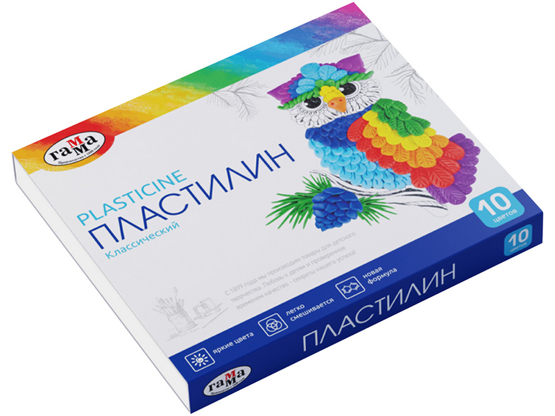 Пластилин «Гамма. Классический» 10 цветов 200 г