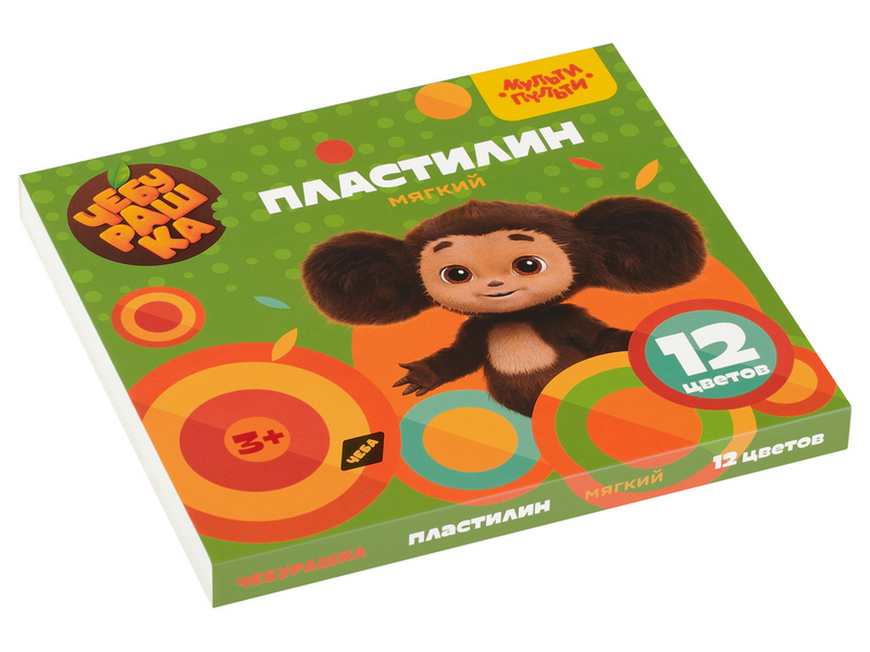Пластилин «Мульти-Пульти. Чебурашка» 12 цветов 144 г