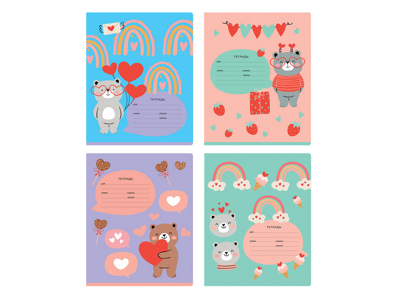 Тетрадь 12л КЛЕТКА BG "Bears"