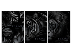 79161 [Т4ск96_лс_вл 08658]Тетрадь А4 96л КЛЕТКА BG "Just black" (soft-touch)