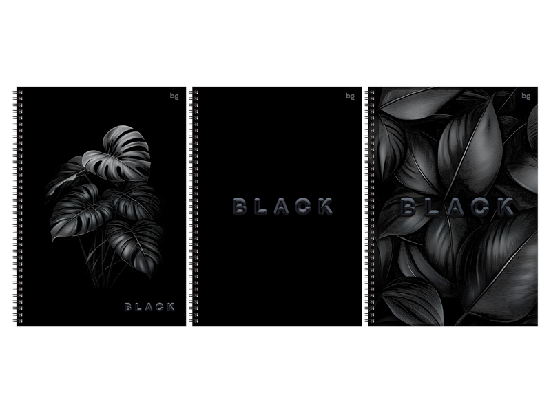 Тетрадь А4 96л КЛЕТКА BG "Just black" (гребень, soft-touch)