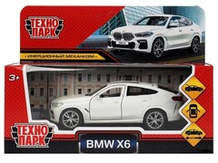 79171 [X6-12-WH]Технопарк. Машина «BMW X6» металл. инерц. 12 см (открыв. двери, багажник) белый