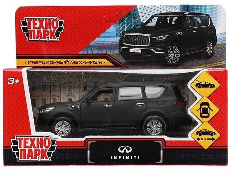 Технопарк. Машина «INFINITI QX80» металл. инерц. 12,5 см (открыв. двери, багажник) черный