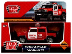 79181 [1911C139-R]Технопарк. Машина «ВНЕДОРОЖНИК ПОЖАРНАЯ МАШИНА»  металл. инерц. 11 см
