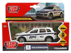 79182 [TOUAREG-12POL-WH]Технопарк. Машина «VOLKSWAGEN TOUAREG ПОЛИЦИЯ» металл. инерц. 12 см (открыв. двери, багажник) белый