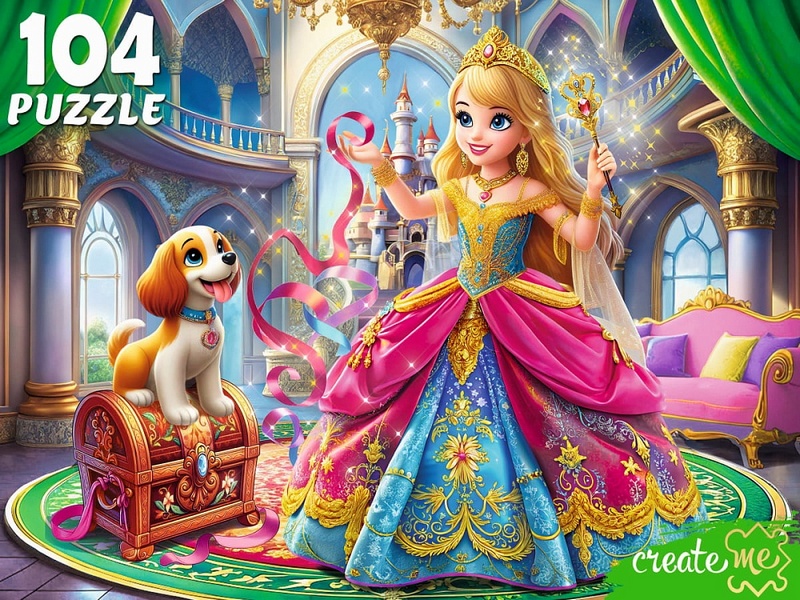 Купить оптом ПАЗЛЫ 104 элемента. ВЕСЕЛАЯ ПРИНЦЕССА И ЩЕНОК в Луганске