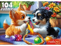 79258 [УК104-0202]ПАЗЛЫ 104 элемента. ДВА ВЕСЕЛЫХ ЩЕНКА