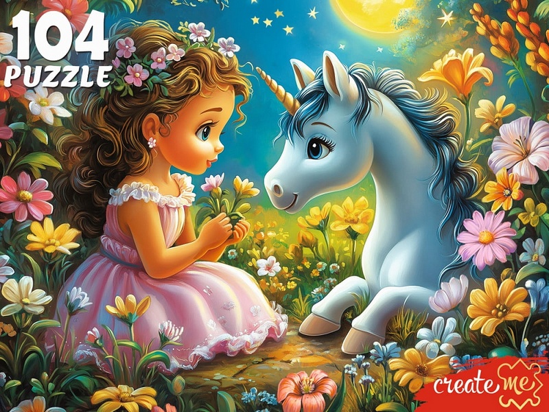 Купить оптом ПАЗЛЫ 104 элемента. МАЛЕНЬКАЯ ПРИНЦЕССА И ЕДИНОРОГ в Луганске