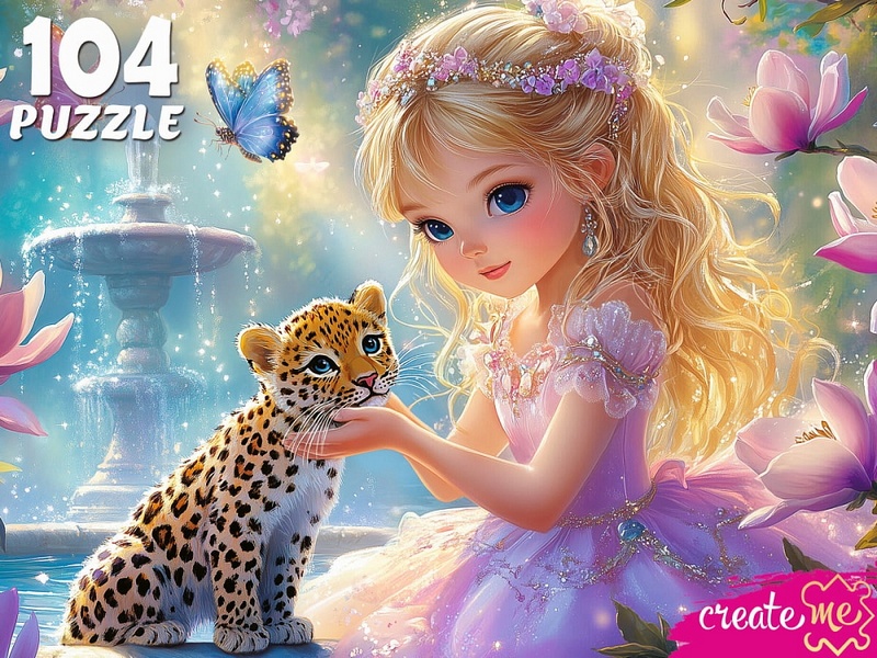 Купить оптом ПАЗЛЫ 104 элемента. ПРИНЦЕССА С МАЛЕНЬКИМ ЛЕОПАРДОМ в Луганске