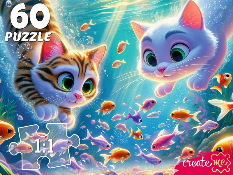 ПАЗЛЫ 60 элементов. КОТЯТА ПОД ВОДОЙ