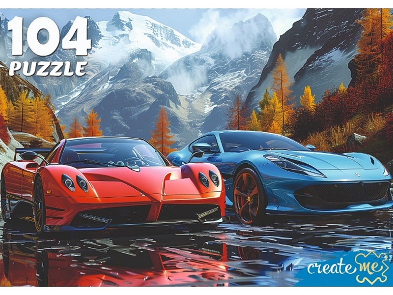 Купить оптом ПАЗЛЫ 104 элемента. ДВА АВТО НА ФОНЕ ГОР в Луганске