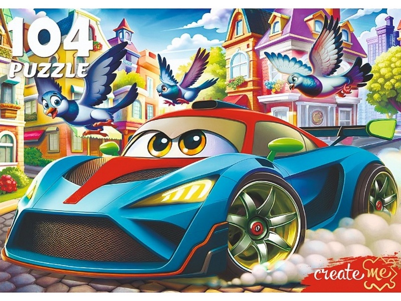 Купить оптом ПАЗЛЫ 104 элемента. КРУТАЯ СИНЯЯ МАШИНКА в Луганске