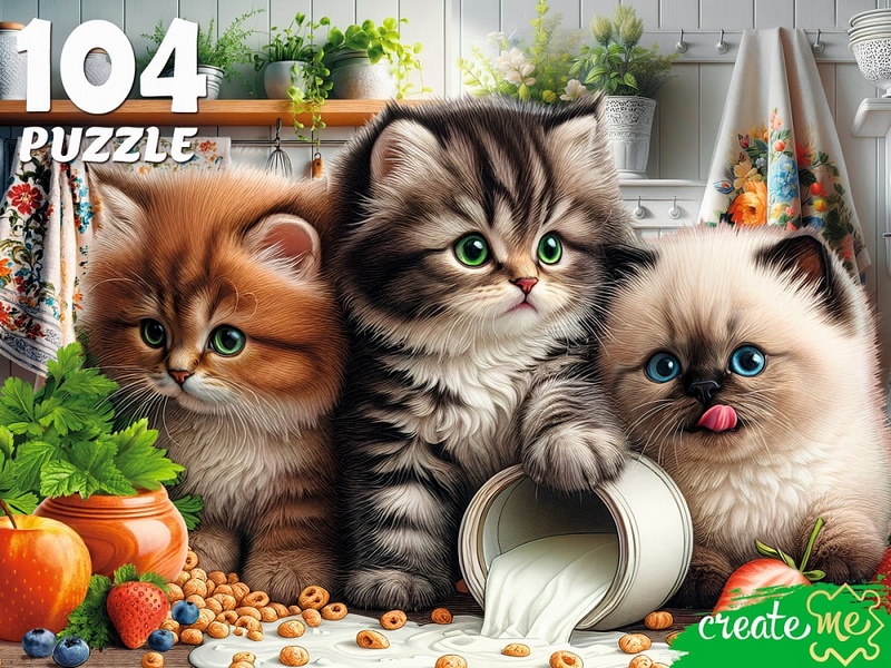 Купить оптом ПАЗЛЫ 104 элемента. ТРИ КОТЕНКА НА КУХНЕ в Луганске