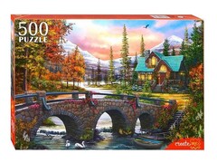 79299 [Х500-6629]ПАЗЛЫ 500 элементов. ВОЛШЕБНЫЙ ДОМИК В ГОРАХ