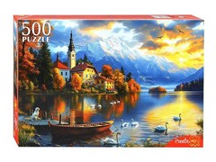 79300 [Ф500-6632]ПАЗЛЫ 500 элементов. ЗАКАТ НА ОЗЕРЕ БЛЕД