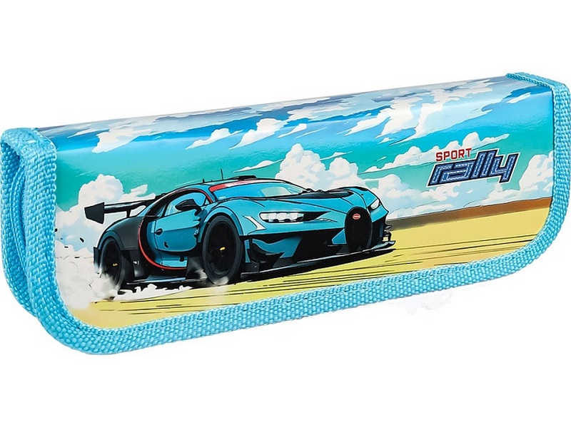 Пенал 1 секция БИРЮЗОВЫЙ СПОРТКАР 190*65 мм ПН-8077