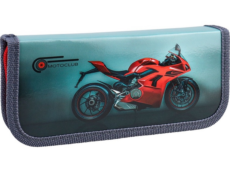 Пенал 1 секция КРАСНЫЙ МОТОЦИКЛ 190*90 мм ПН-8094