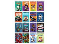 Блокнот А7 40л BG "МИКС для мальчиков" (гребень, офсет)