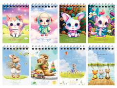 Блокнот А7 40л BG "Милые животные" (гребень, офсет)