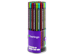 79357 [BP01312]Карандаш ч/г заточенный с ластиком «Berlingo. Squares» HB, круглый пластик. корпус
