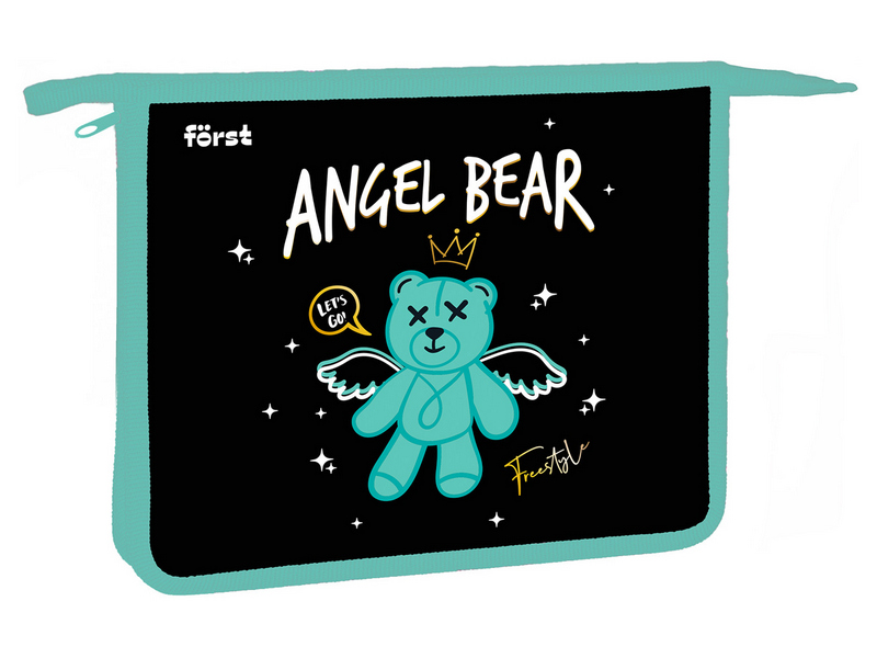 Папка А5 для тетрадей 1 отделение Först "Angel bear" на молнии
