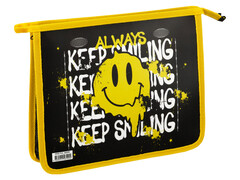 Папка А5 для тетрадей 1 отделение ArtSpace "Keep Smiling" на молнии