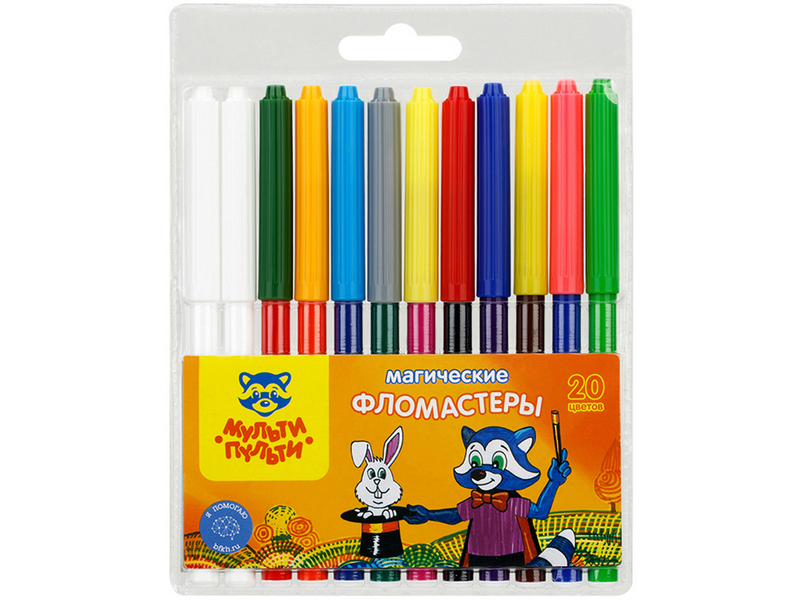 Фломастеры меняющие цвет Мульти-Пульти "Енот в Стране Чудес" 12 шт
