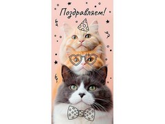79450 [1-04-0574]Конверт для денег Поздравляем! (котики) 1-04-0574