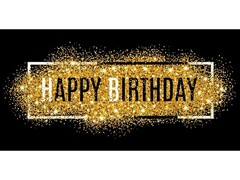 79461 [1-05-0255]Конверт для денег "Happy Birthday" (золотистый блеск) 1-05-0255