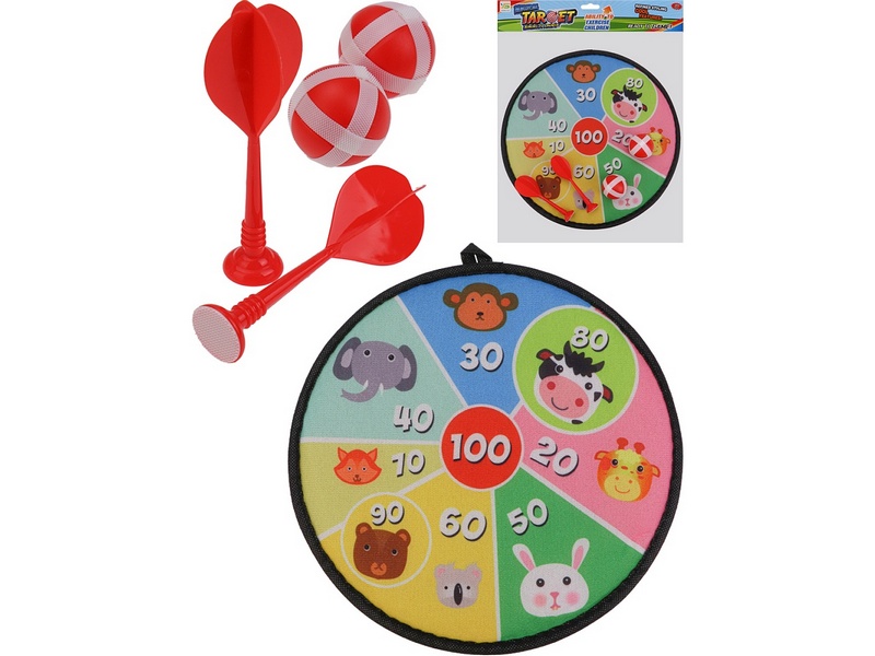 Дартс на липучках "Весёлые животные" 28 см Y12793244