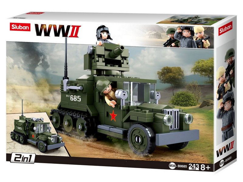 Конструктор "Военный автомобиль" 243 дет. в кор. M38-B0685