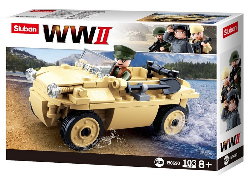 Конструктор "Военный автомобиль" 103 дет в кор. M38-B0690