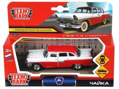 79652 [X600-H09083-R]Технопарк. Машина «ГАЗ ЧАЙКА» металл. инерц. 11,5 см (открыв. двери) красная